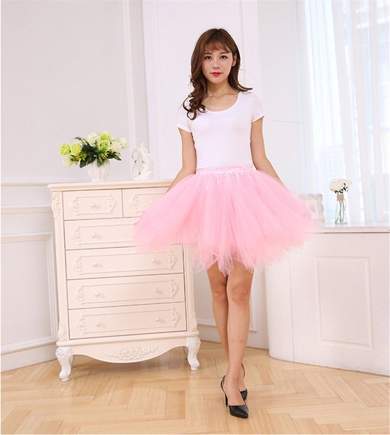 ChicWind Womens Pink Puffy Tutu Layered Tulle Petticoat Skirt - Image 5
